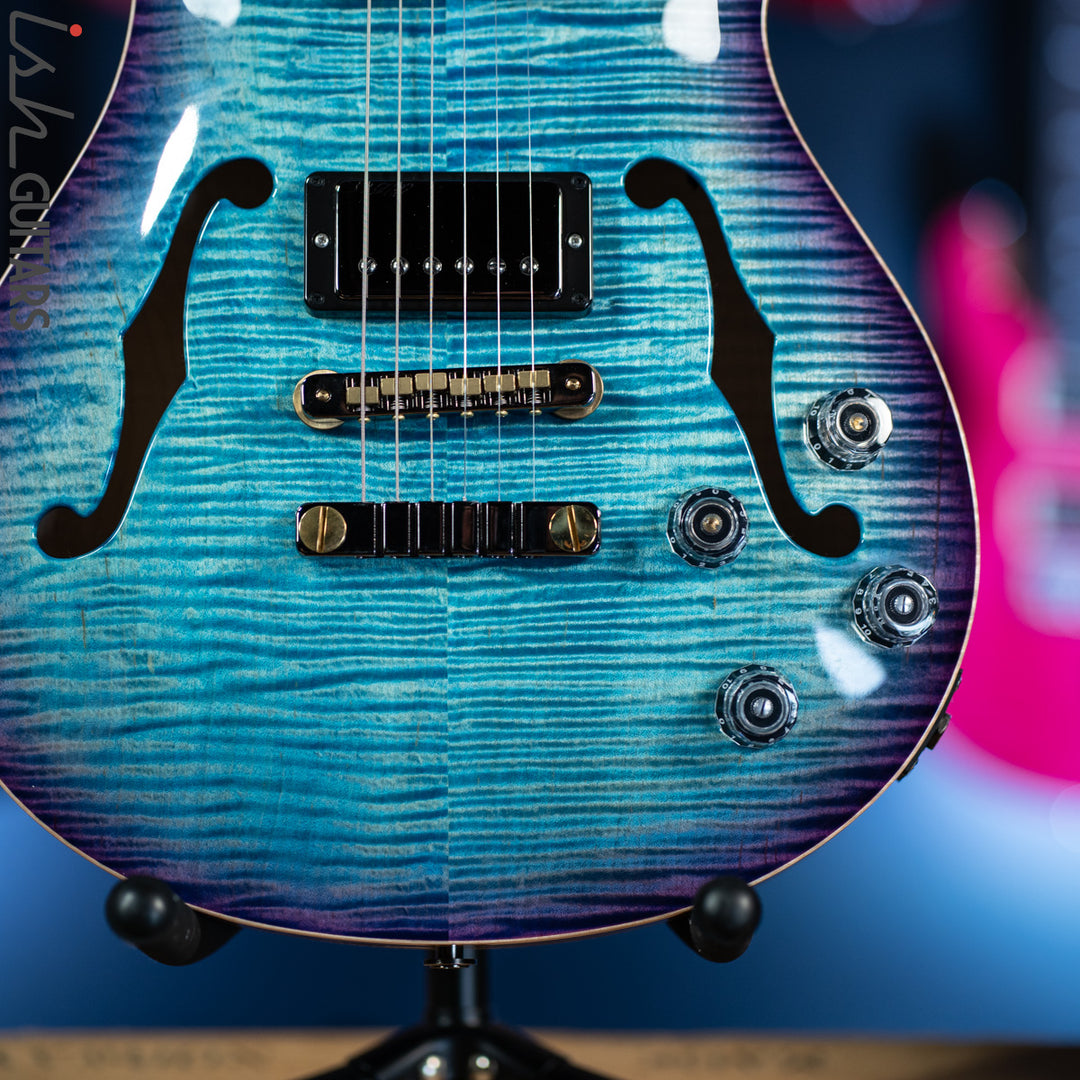 2020 PRS Hollowbody II McCarty 594 Wood Library Aqua Blue Purple Burst