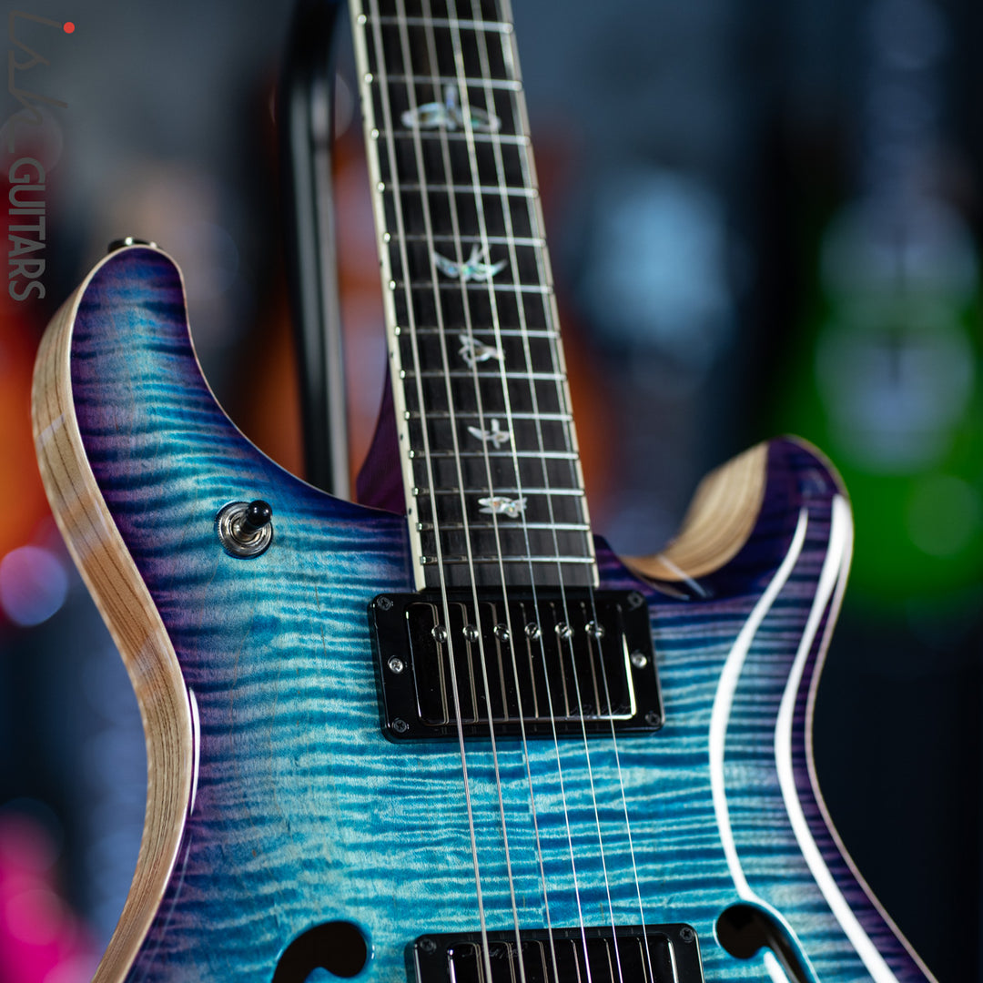 2020 PRS Hollowbody II McCarty 594 Wood Library Aqua Blue Purple Burst