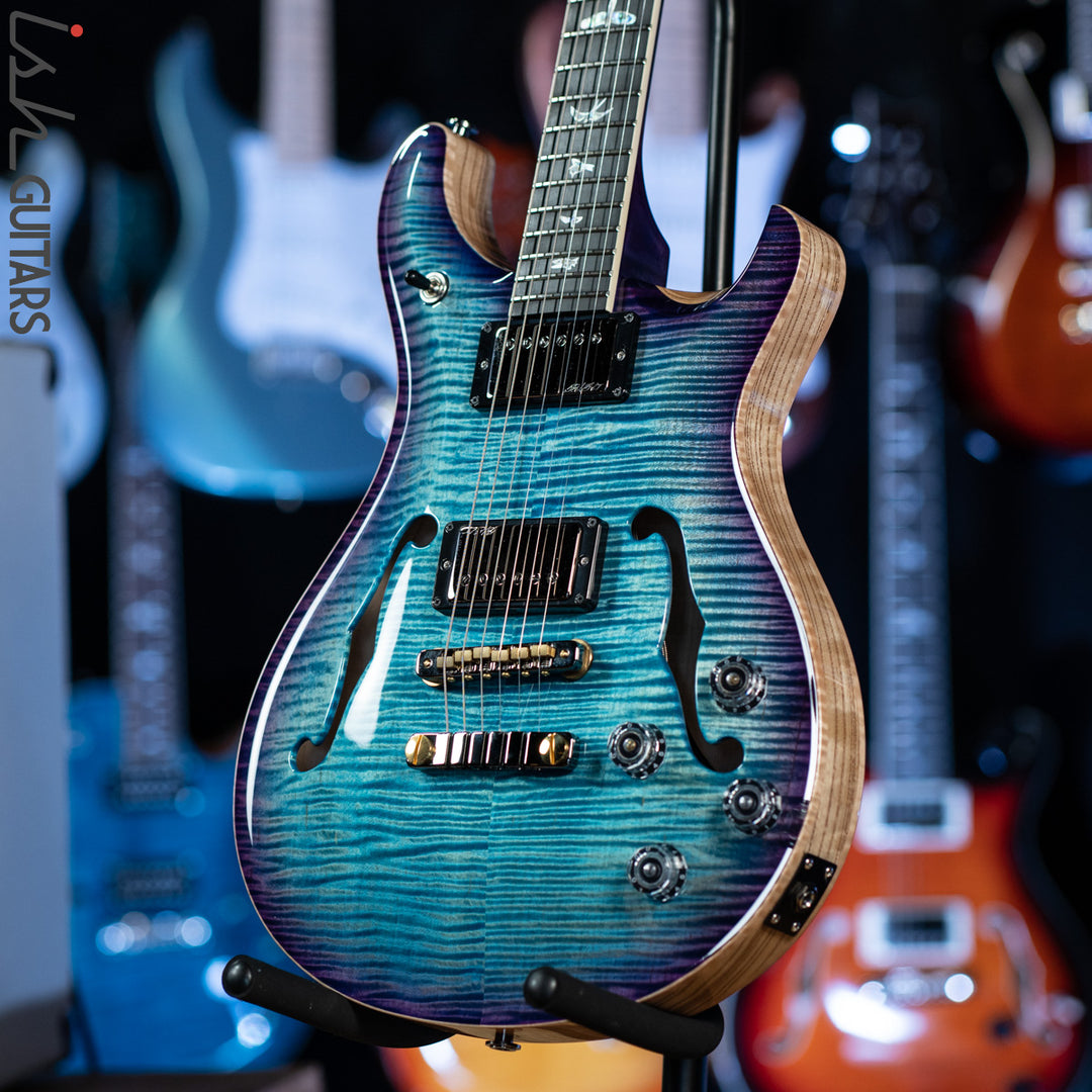 2020 PRS Hollowbody II McCarty 594 Wood Library Aqua Blue Purple Burst