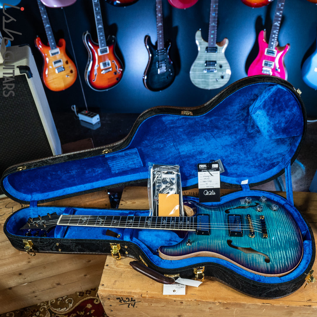 2020 PRS Hollowbody II McCarty 594 Wood Library Aqua Blue Purple Burst
