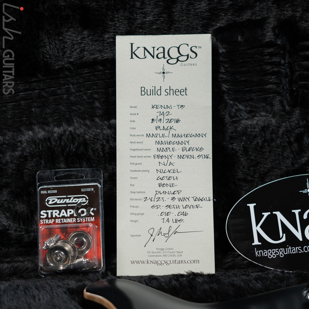 2018 Knaggs Kenai T3 Black with Roasted Maple Neck