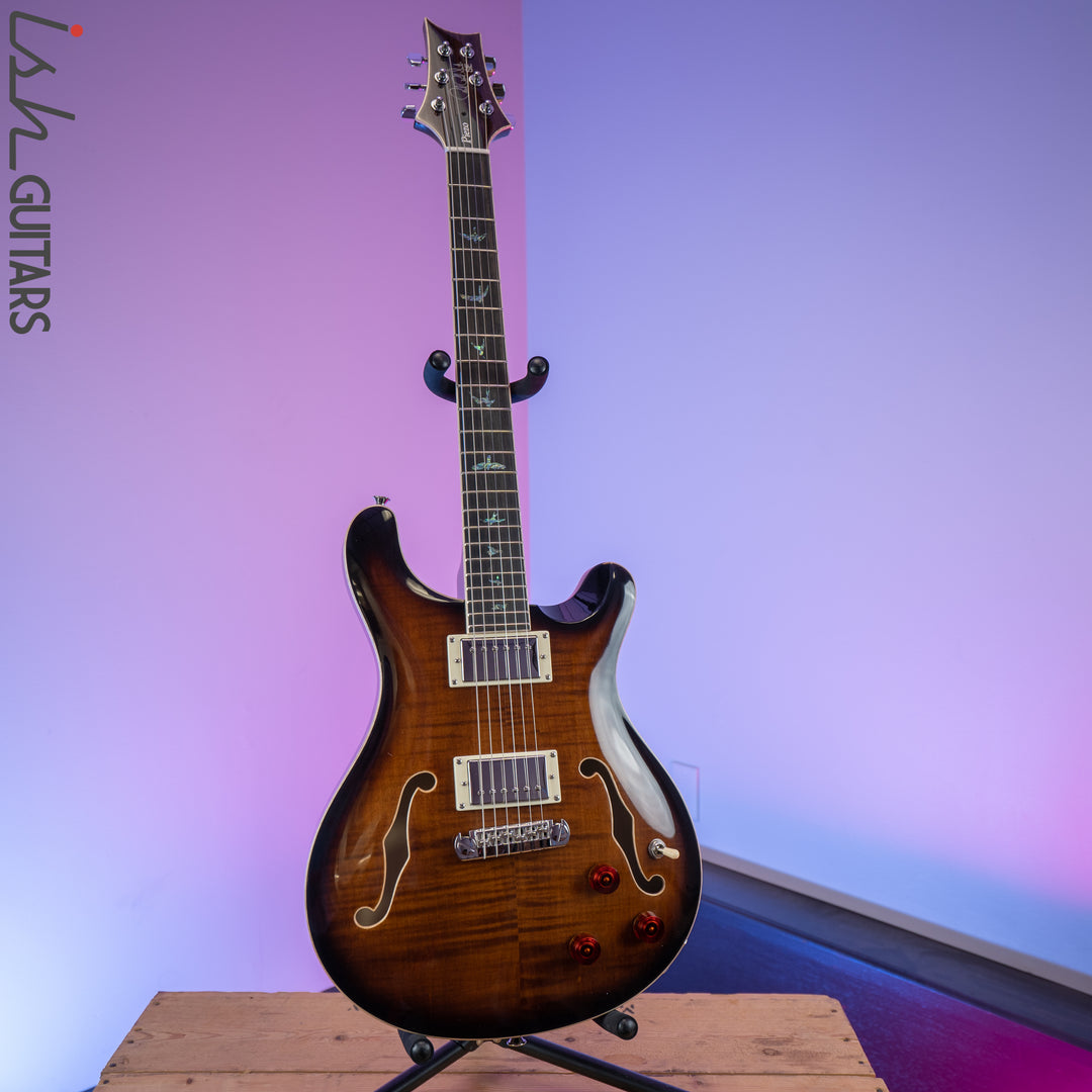 2020 PRS Paul Reed Smith SE Hollowbody II Piezo Black Gold Burst