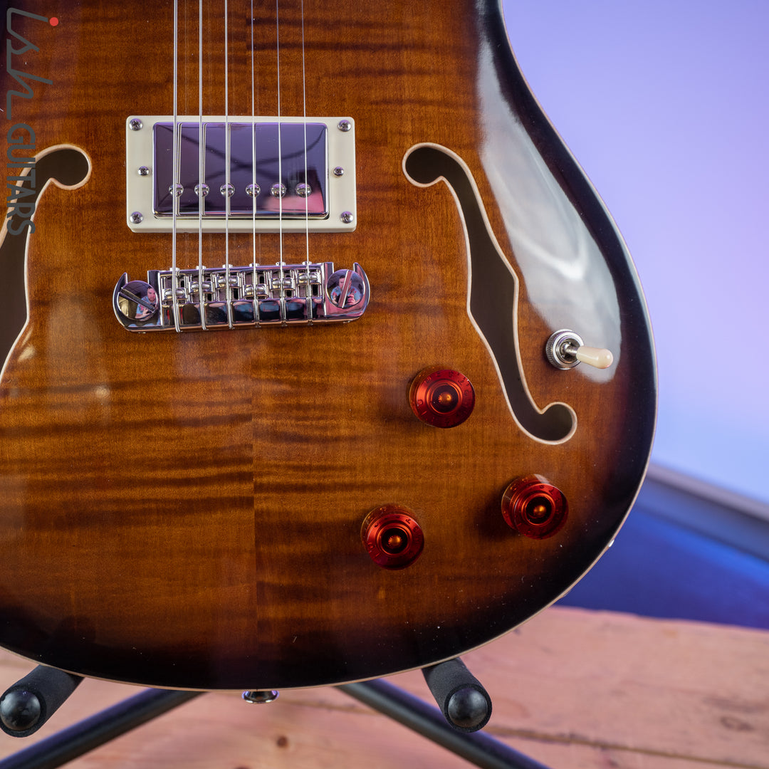2020 PRS Paul Reed Smith SE Hollowbody II Piezo Black Gold Burst