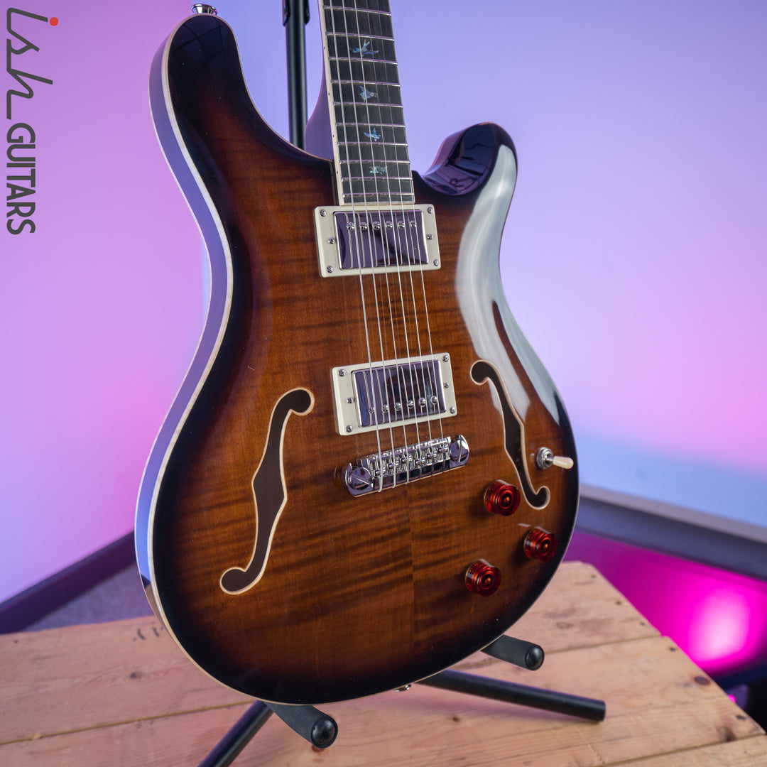 2020 PRS Paul Reed Smith SE Hollowbody II Piezo Black Gold Burst