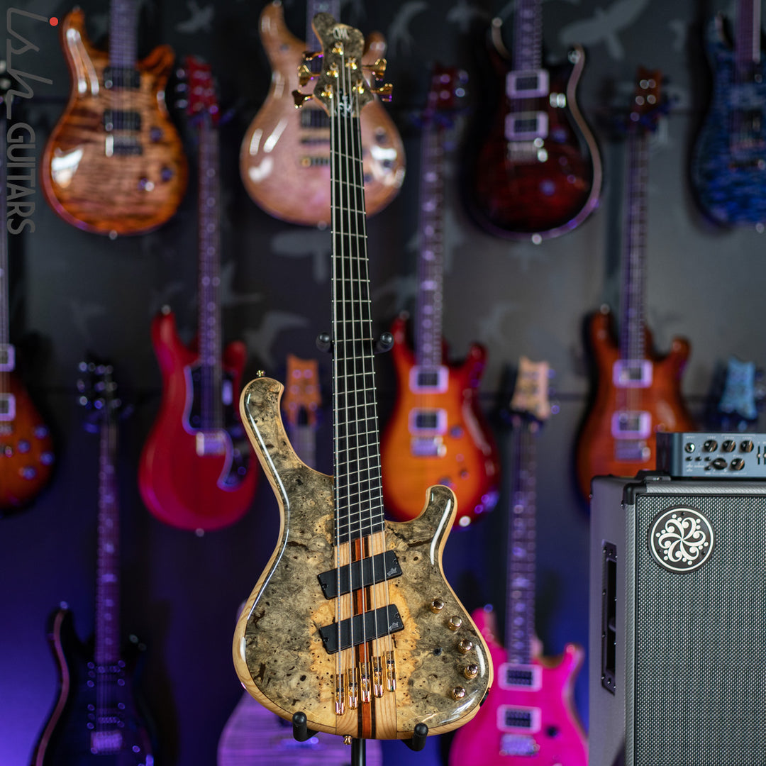 2017 Mayones Custom 5 Pi II VF Multi-Scale Bass Buckeye Burl Natural