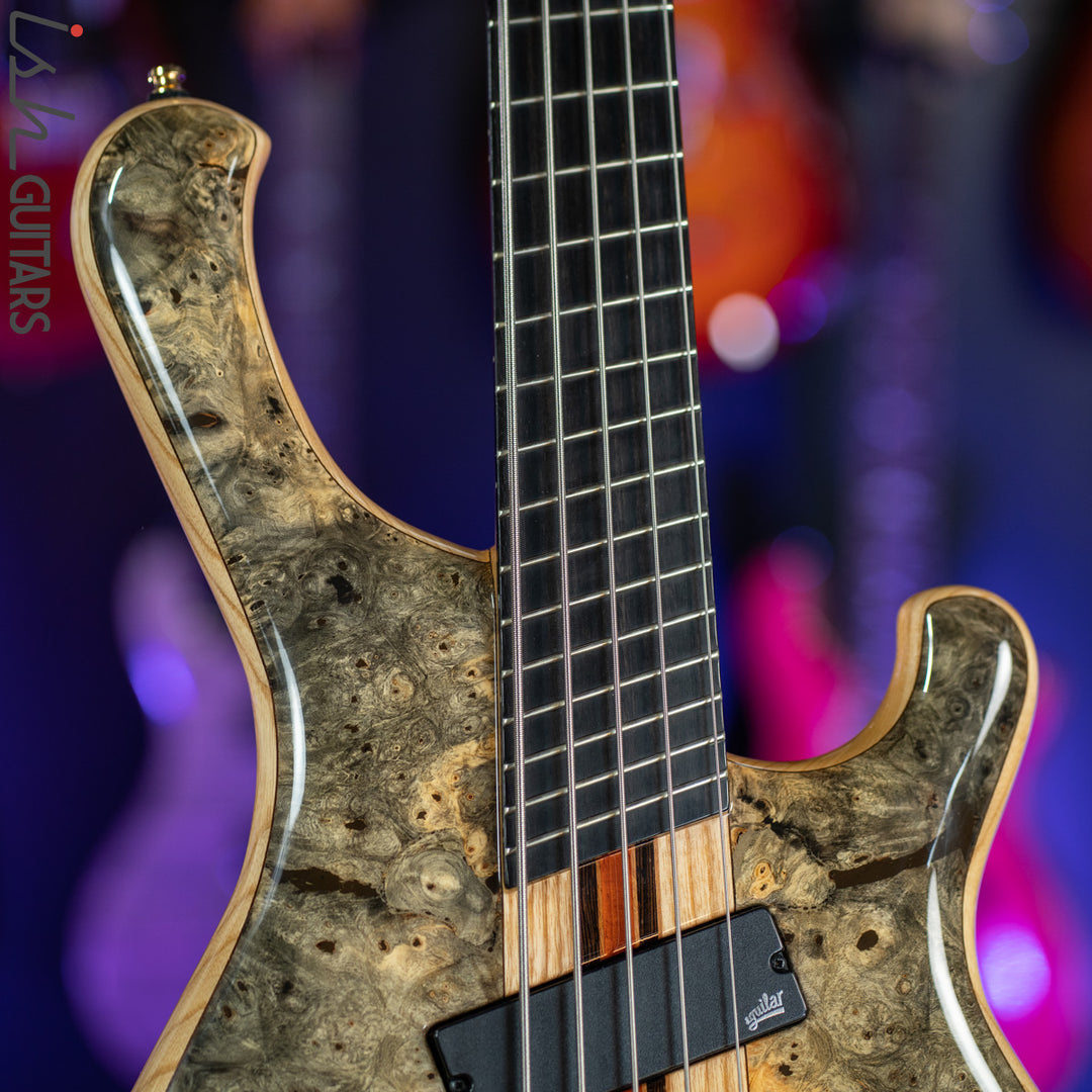 2017 Mayones Custom 5 Pi II VF Multi-Scale Bass Buckeye Burl Natural