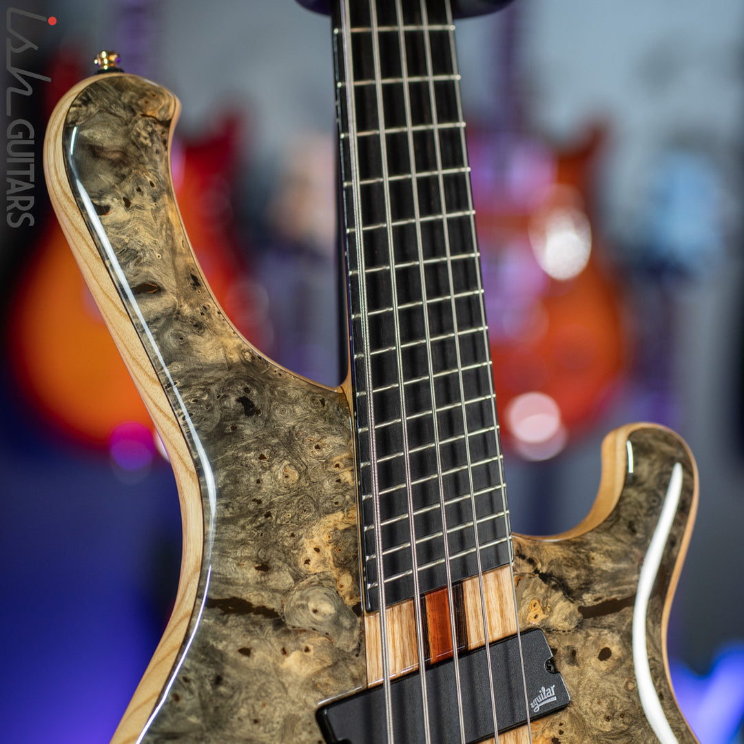 2017 Mayones Custom 5 Pi II VF Multi-Scale Bass Buckeye Burl Natural