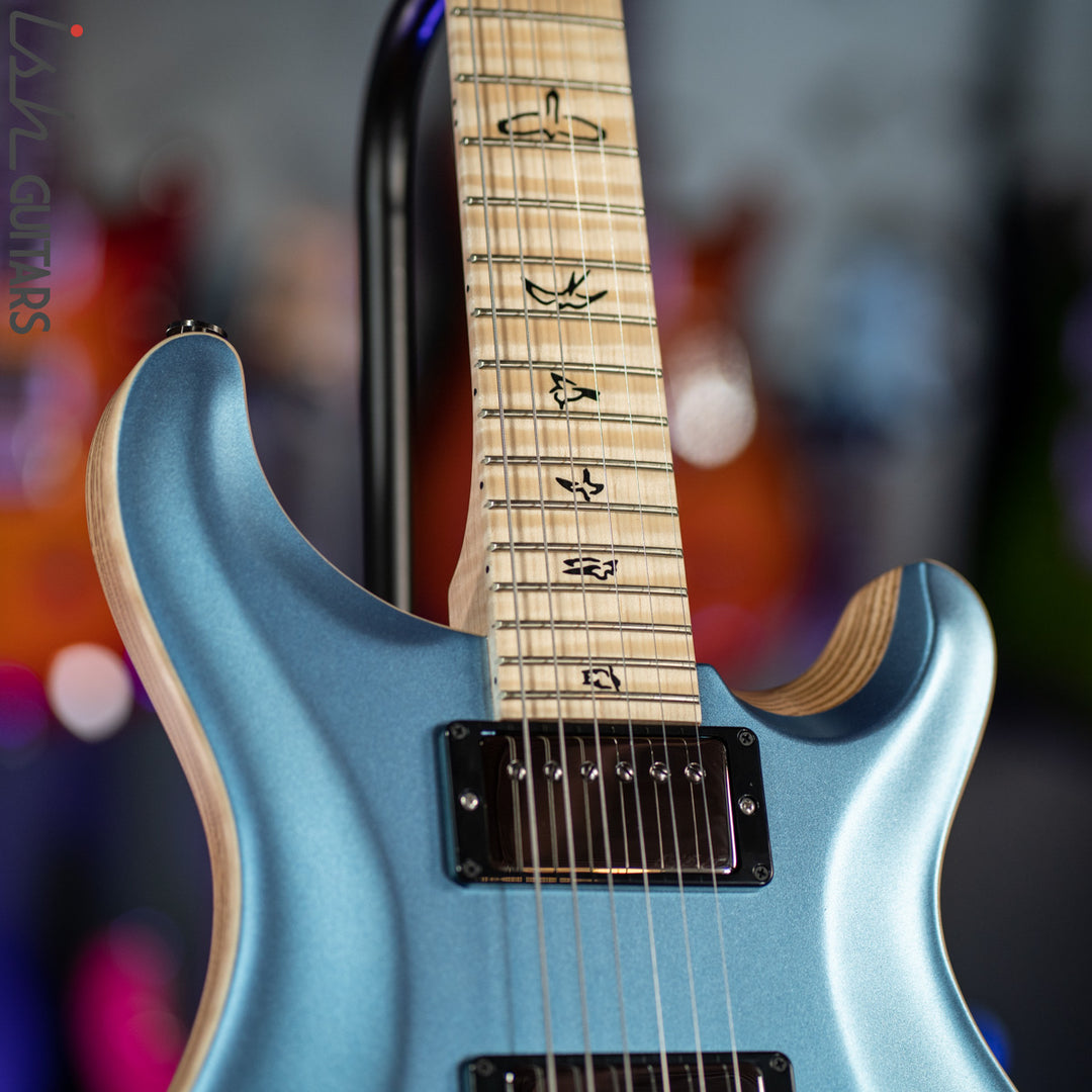 PRS Custom 24 Wood Library Frost Blue Opaque Satin Figured Maple