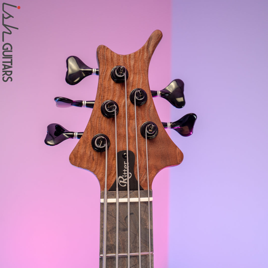 Ritter R8 Singlecut Bass Guitar Sandblasted Quilted Redwood