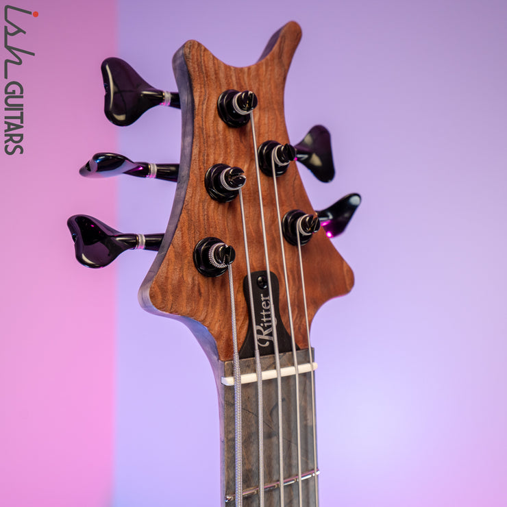 Ritter R8 Singlecut Bass Guitar Sandblasted Quilted Redwood