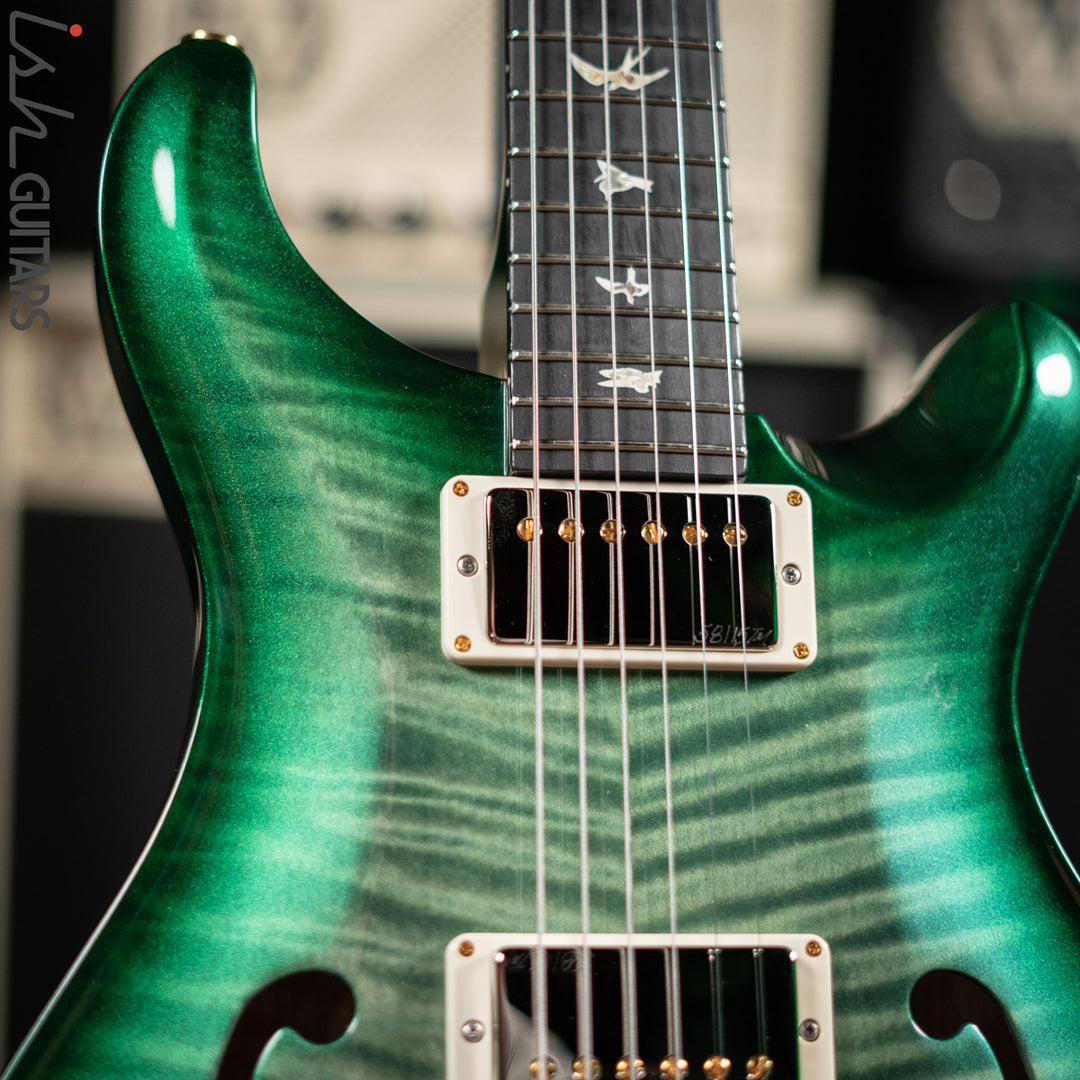 2016 PRS Hollowbody II Piezo Trampas Green Metallic Burst 10 Top