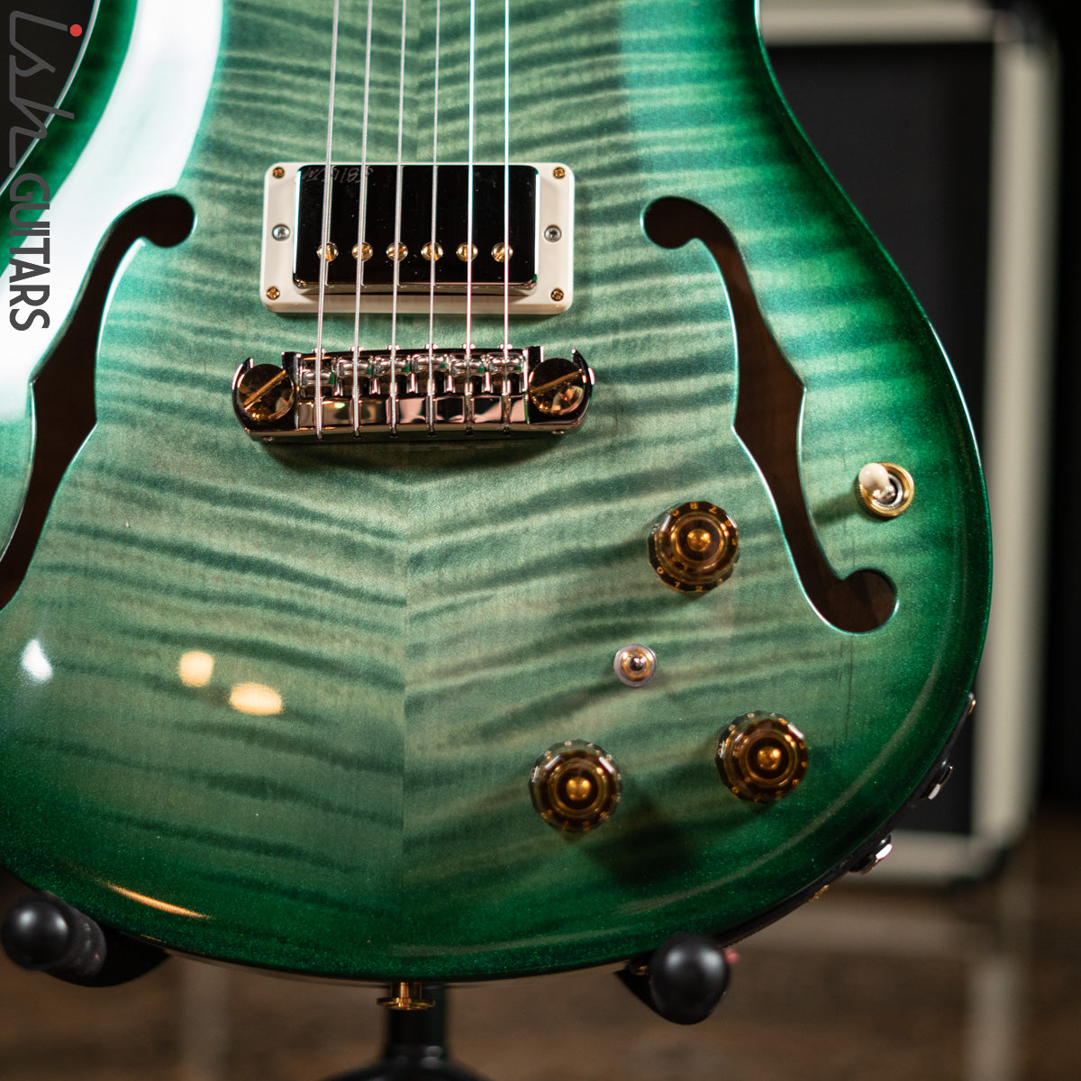 2016 PRS Hollowbody II Piezo Trampas Green Metallic Burst 10 Top