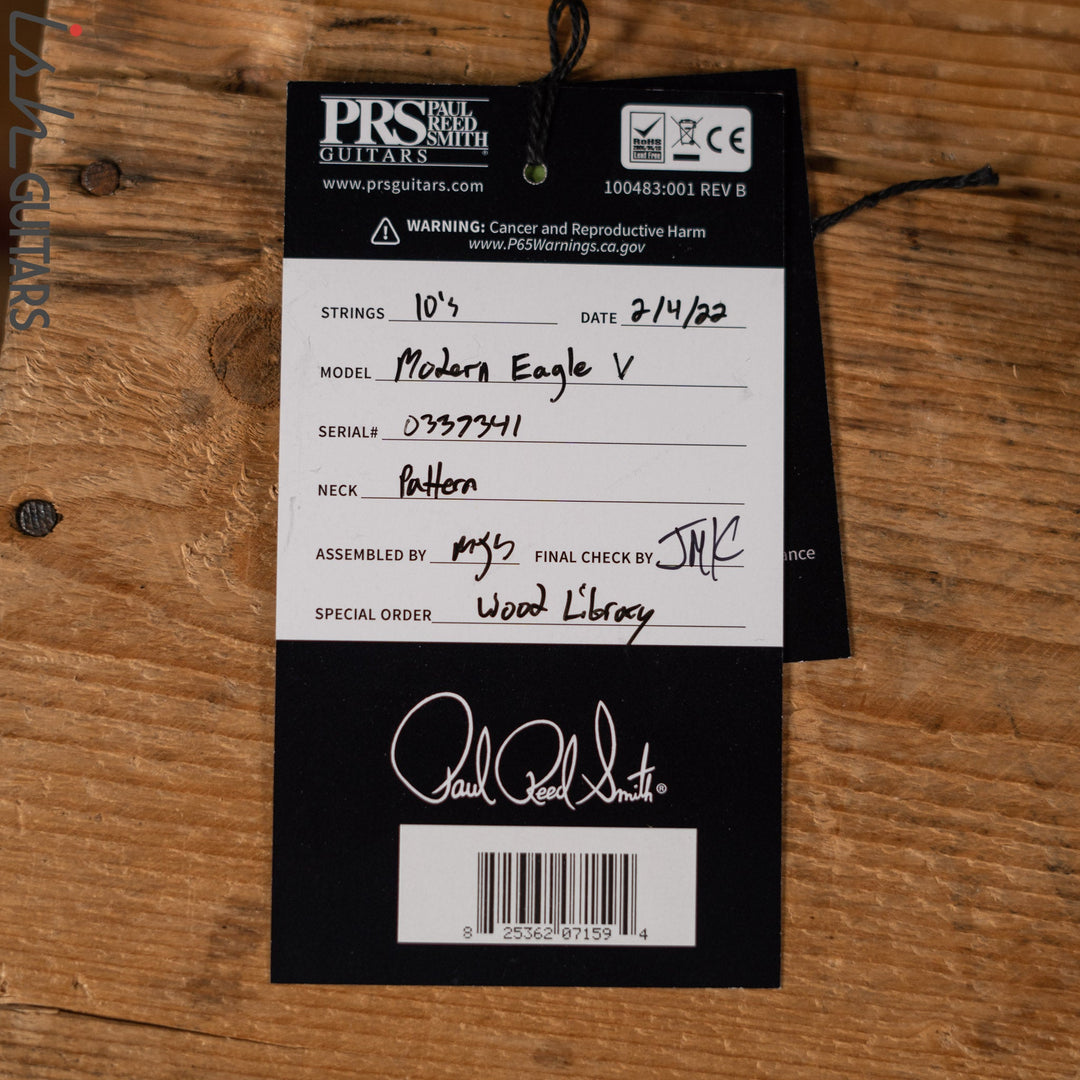 2022 PRS Wood Library Modern Eagle V Opaque Seafoam Green Satin Brazilian Rosewood