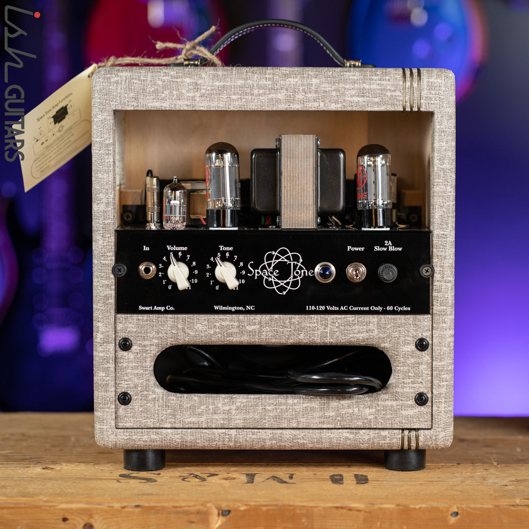 Swart Space Tone 6v6se Guitar Amplifier Custom Fawn Slub Gold Piping Black and Tan Gold Sparkle Grill
