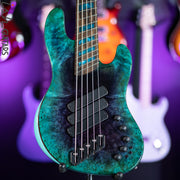 Dingwall Super J 5-String Buckeye Burl Purple to Turquoise Reverseburst