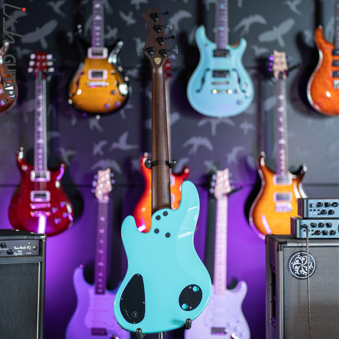 Dingwall Super J 5-String Buckeye Burl Purple to Turquoise Reverseburst