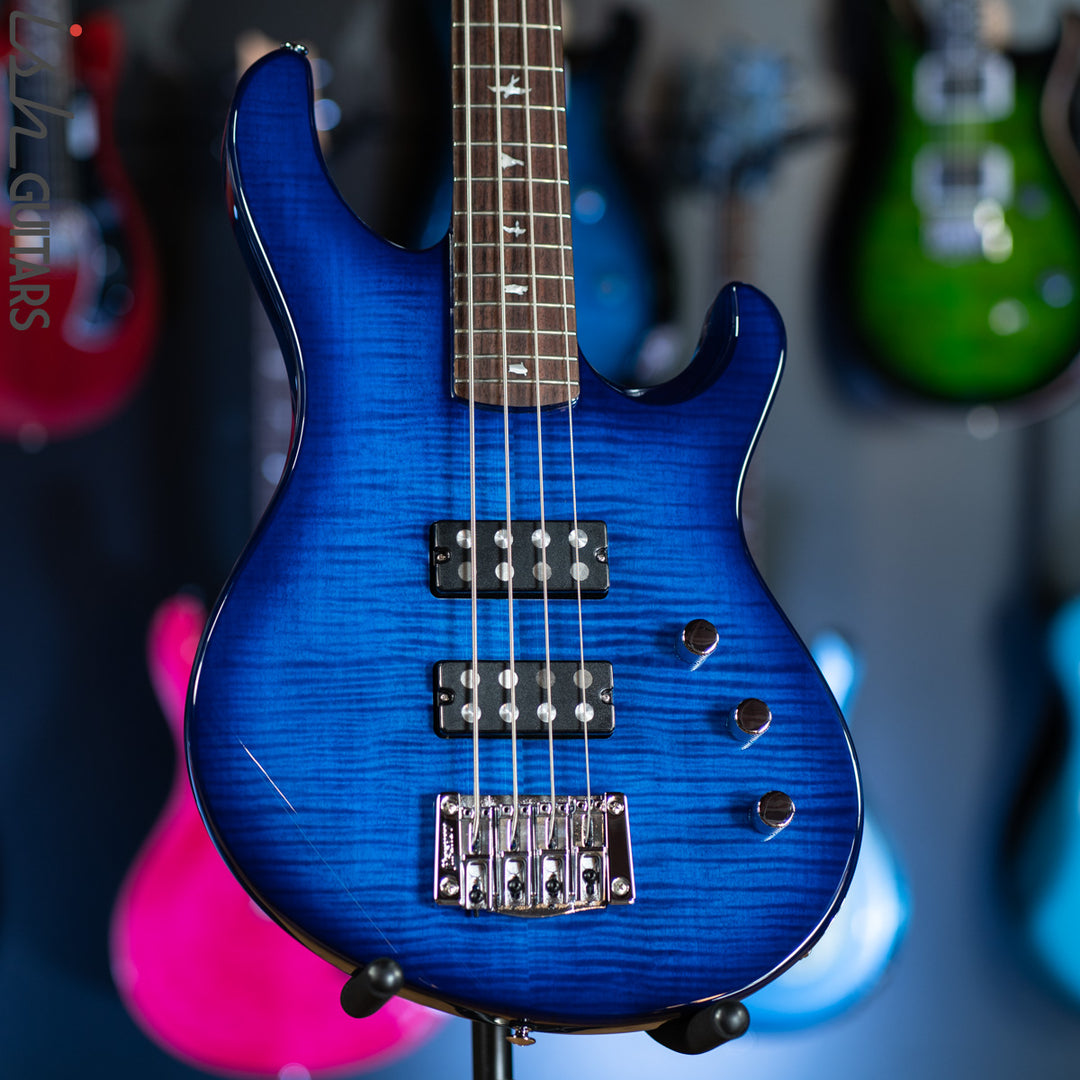 PRS SE Kingfisher Bass Faded Blue Wrap Around Burst