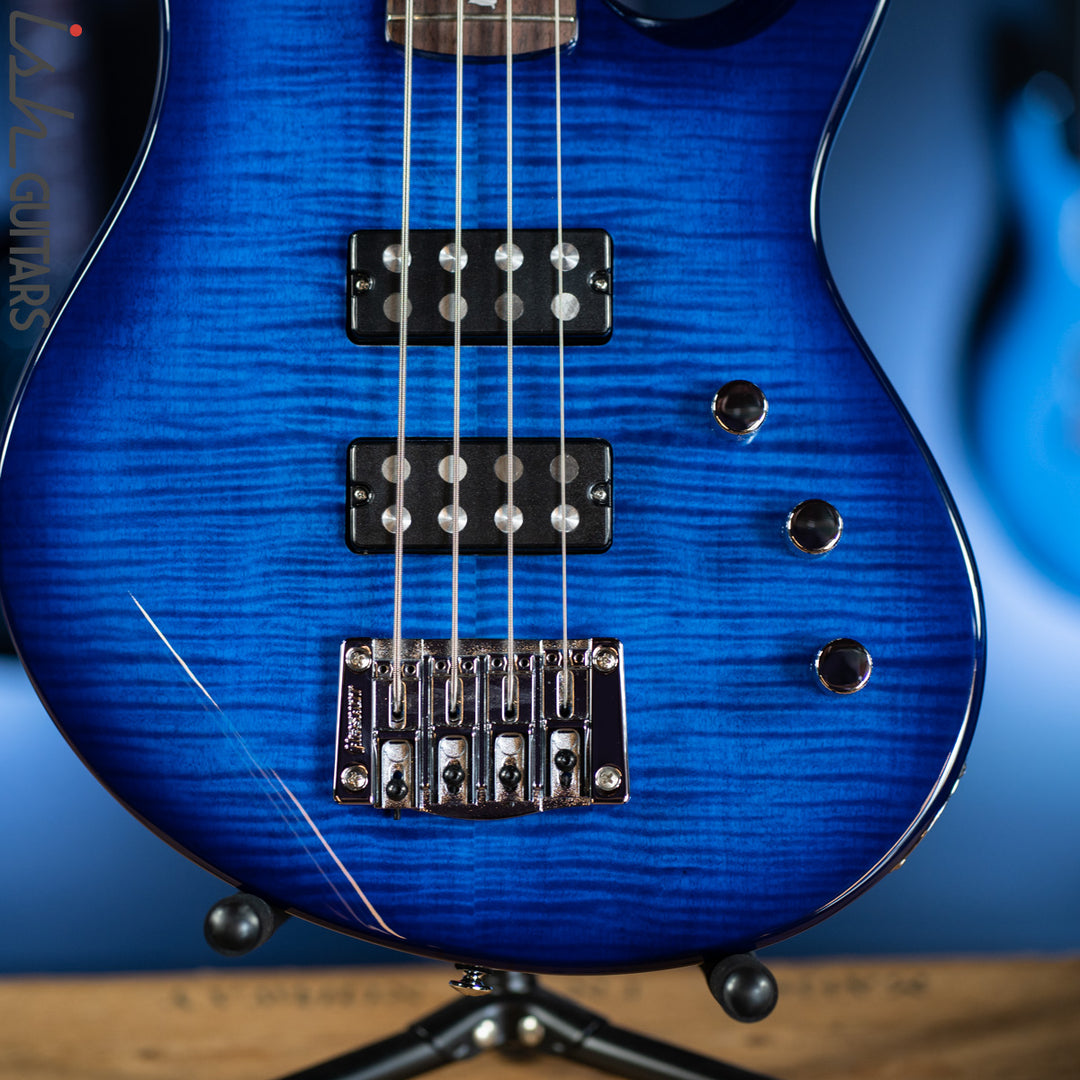 PRS SE Kingfisher Bass Faded Blue Wrap Around Burst