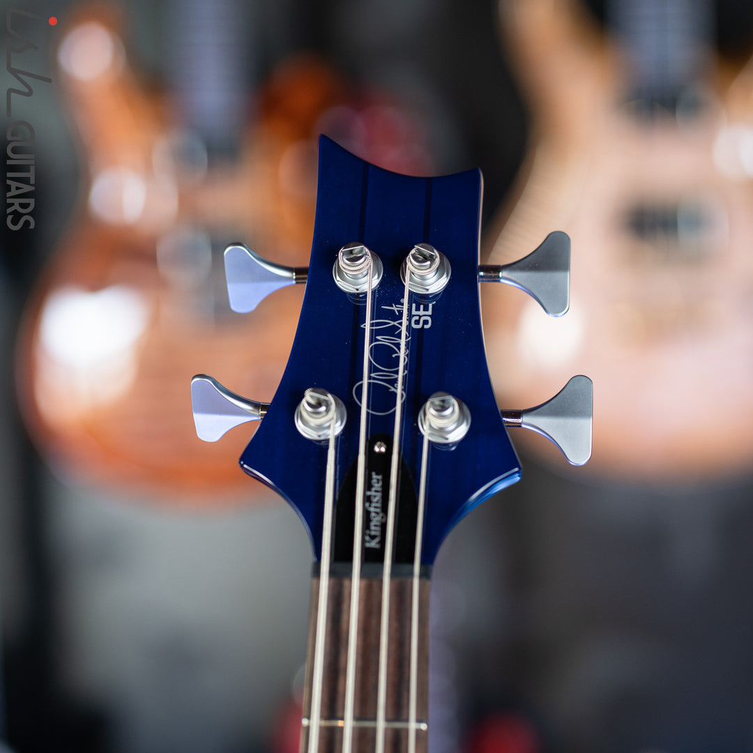 PRS SE Kingfisher Bass Faded Blue Wrap Around Burst