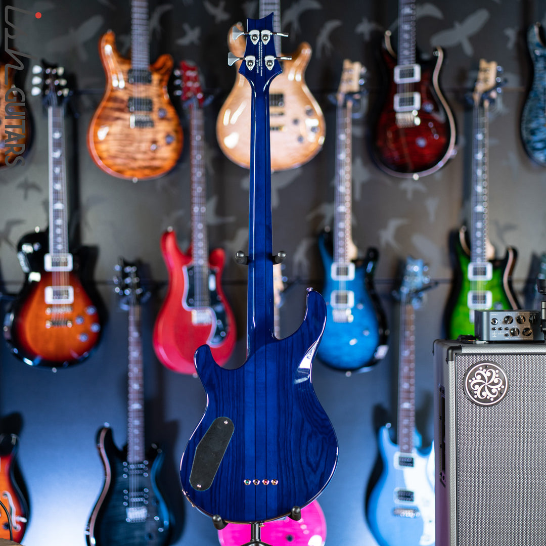 PRS SE Kingfisher Bass Faded Blue Wrap Around Burst