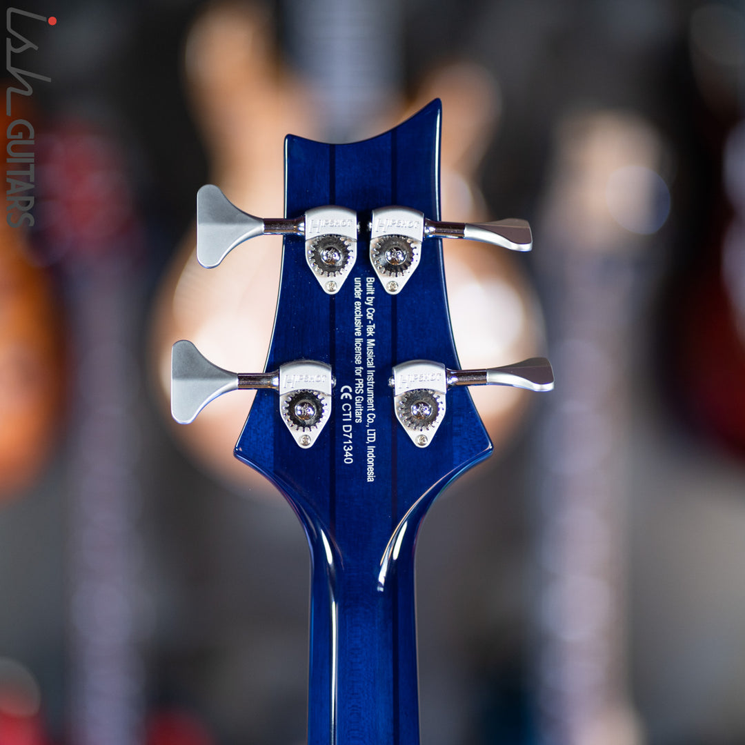 PRS SE Kingfisher Bass Faded Blue Wrap Around Burst