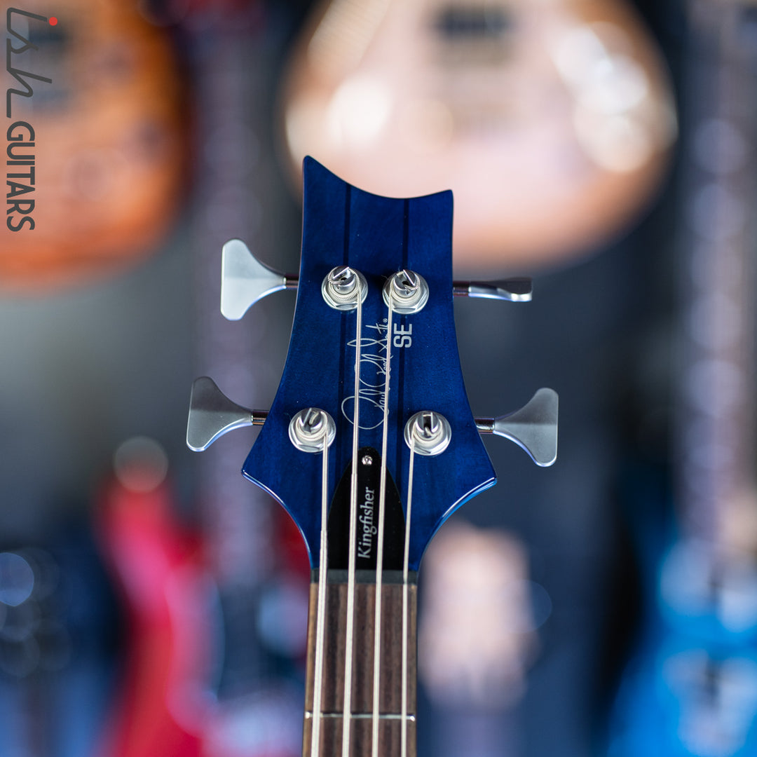 PRS SE Kingfisher Bass Faded Blue Wrap Around Burst Demo