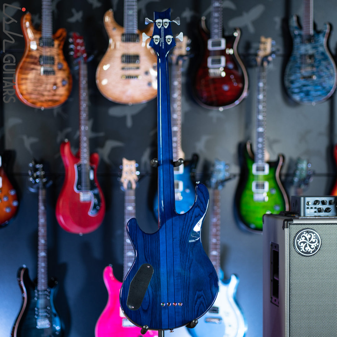 PRS SE Kingfisher Bass Faded Blue Wrap Around Burst Demo