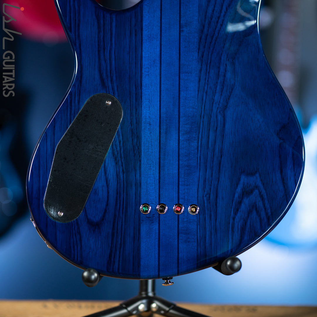 PRS SE Kingfisher Bass Faded Blue Wrap Around Burst Demo