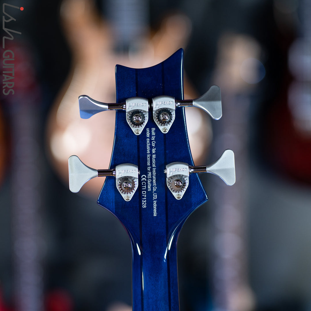 PRS SE Kingfisher Bass Faded Blue Wrap Around Burst Demo