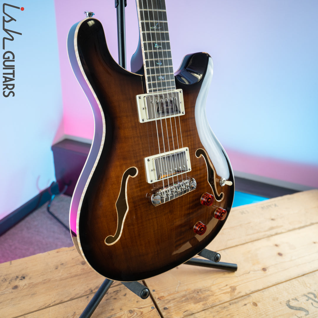 2020 PRS Paul Reed Smith SE Hollowbody II Piezo Black Gold Burst