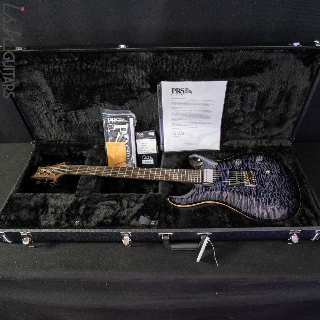PRS Custom 24 Wood Library 1 Piece 10 Top Quilt Rosewood Neck Purple Mist