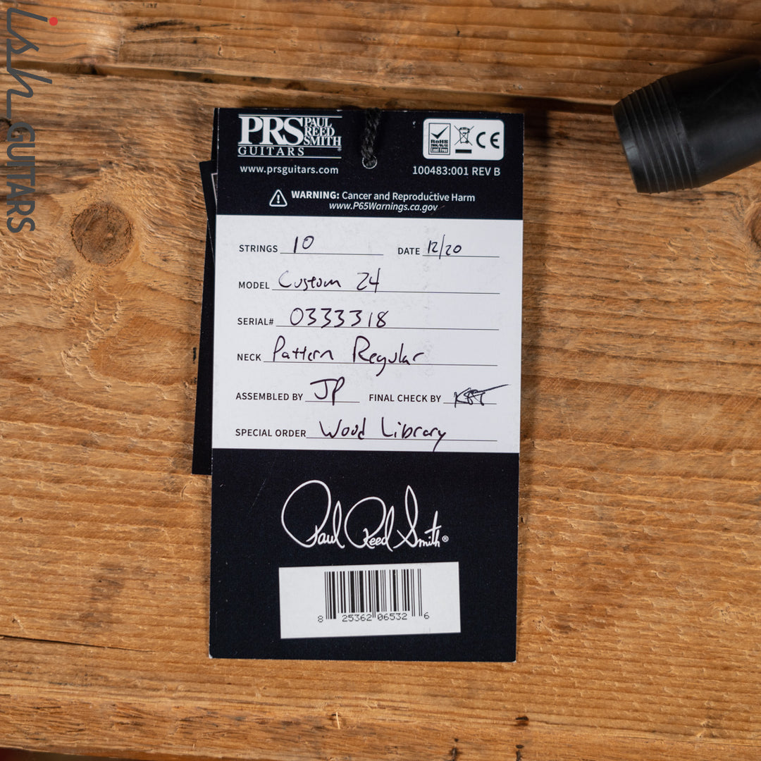 PRS Wood Library Custom 24 10 Top Quilt Torrefied Maple Neck Natural Gloss