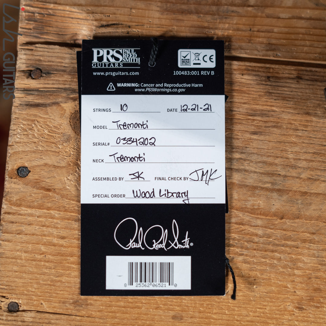 PRS Wood Library Tremonti Stoptail Violet Blue Burst 10 Top Quilt