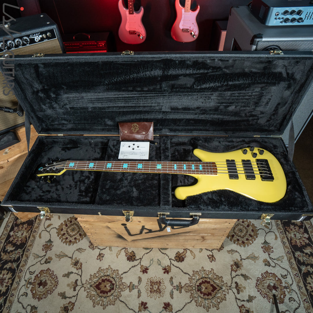2021 USA Spector NS-5 String Yellow 18V HAZ Bass Guitar