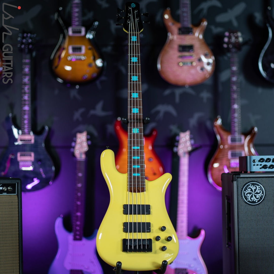 2021 USA Spector NS-5 String Yellow 18V HAZ Bass Guitar