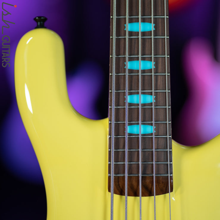 2021 USA Spector NS-5 String Yellow 18V HAZ Bass Guitar