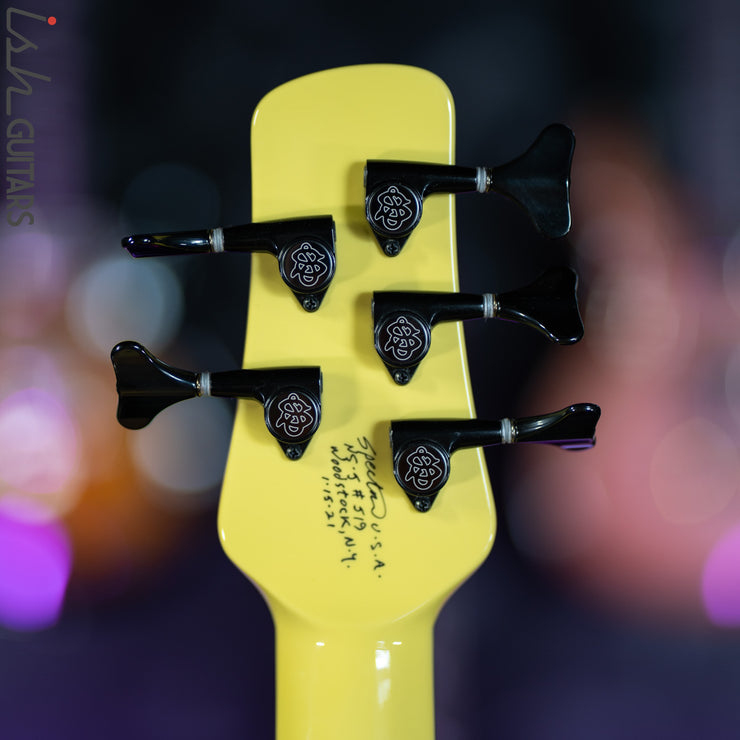 2021 USA Spector NS-5 String Yellow 18V HAZ Bass Guitar