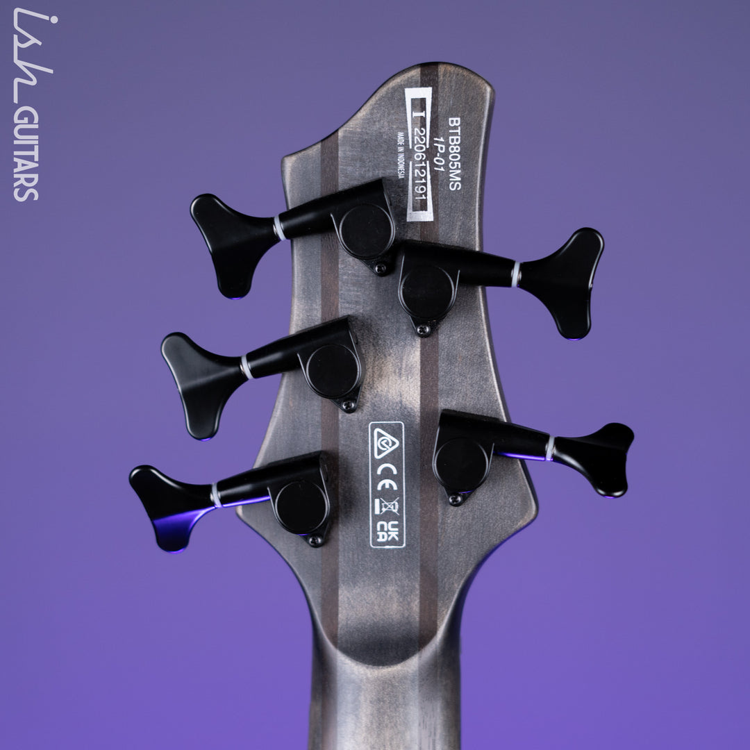 Ibanez BTB805MS Multi-Scale 5-String Bass Transparent Grey Flat Demo