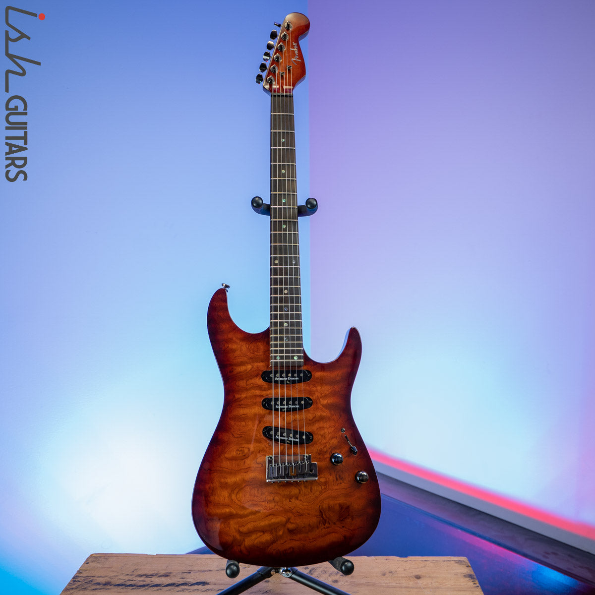 Fender Showmaster Quilt Bubinga Top SSS – Ish Guitars