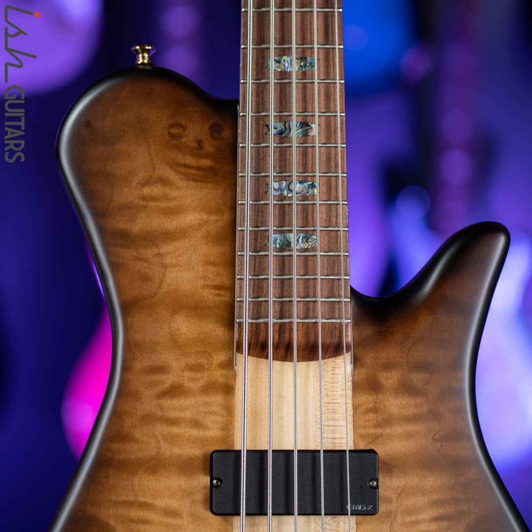 Spector Singlecut SC5 NS-5 Bass Natural Tobacco Burst Matte Flame Maple