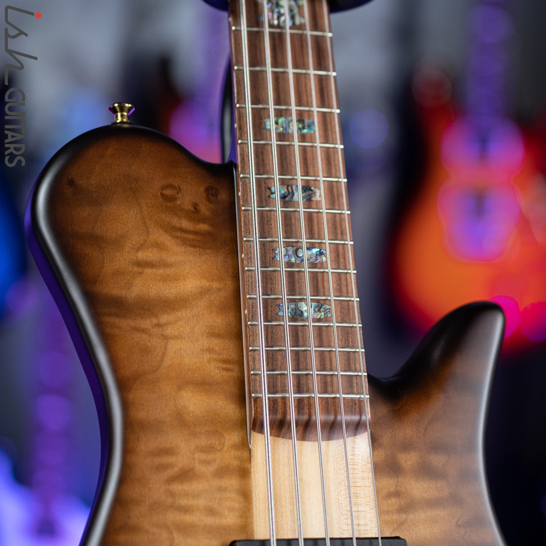 Spector Singlecut SC5 NS-5 Bass Natural Tobacco Burst Matte Flame Maple