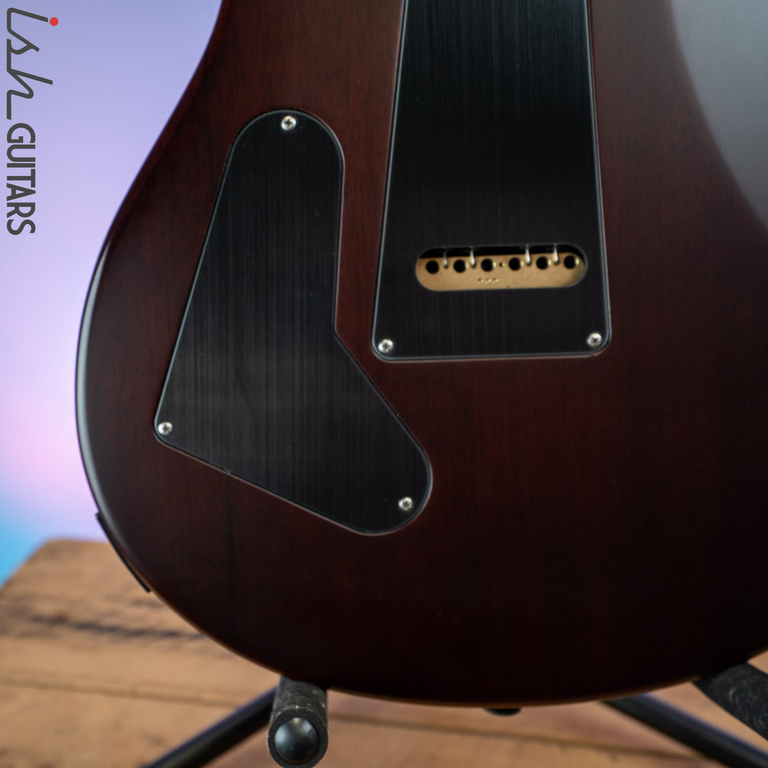 2017 PRS Wood Library Custom 24 Semi-Hollow Satin Black Gold Burst 10 Top