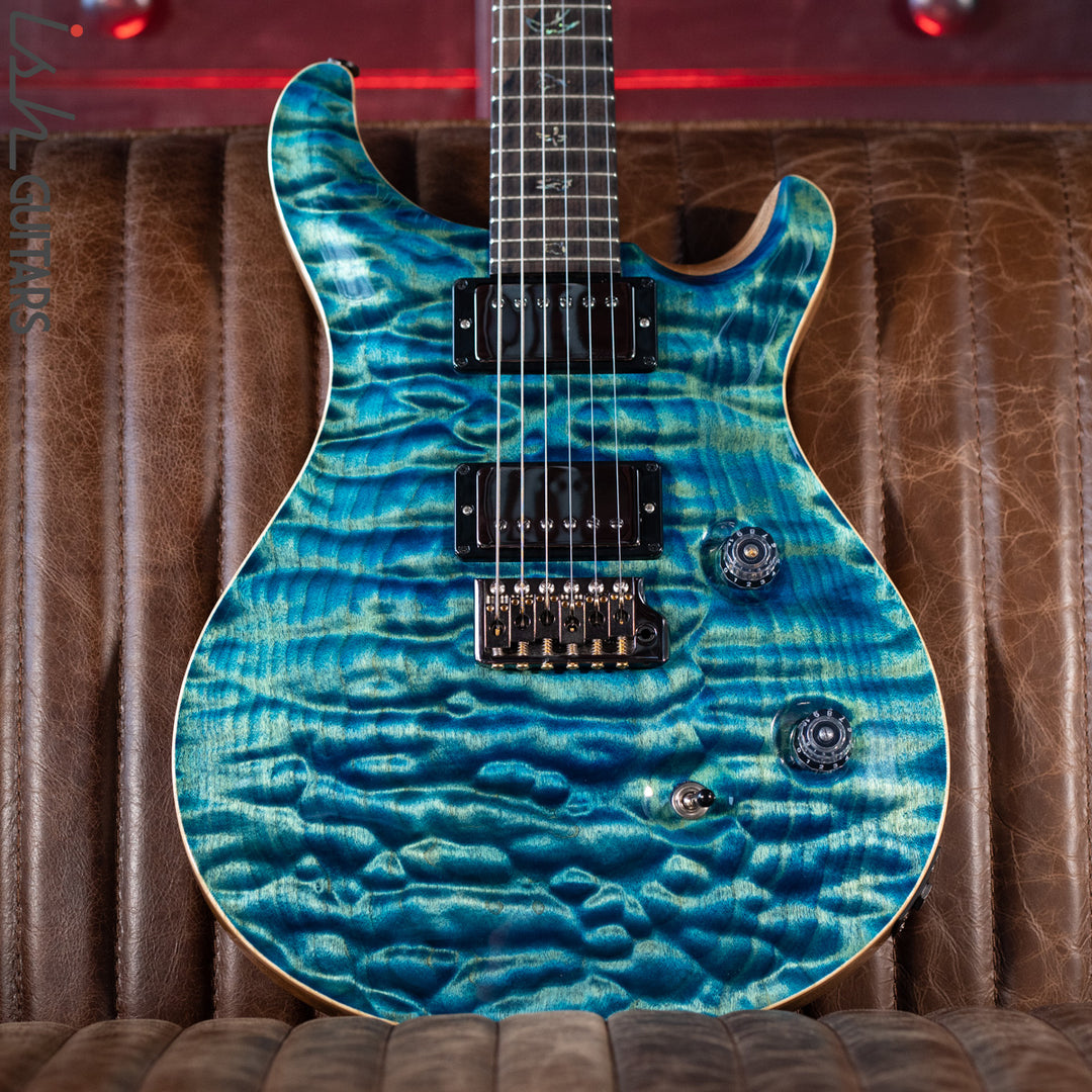 PRS Custom 24 Wood Library River Blue One Piece Quilt 10 Top Rosewood Neck