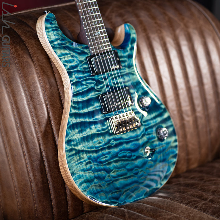 PRS Custom 24 Wood Library River Blue One Piece Quilt 10 Top Rosewood Neck