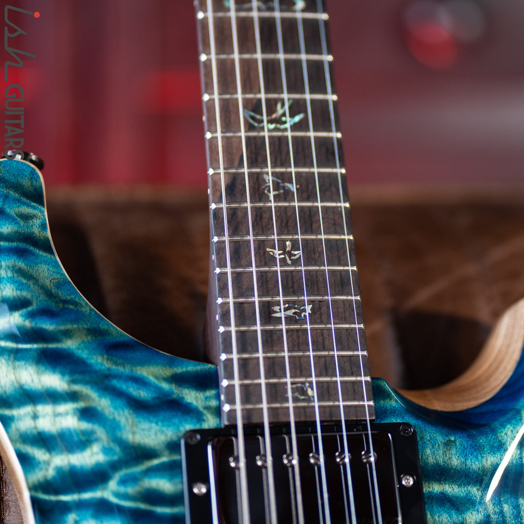 PRS Custom 24 Wood Library River Blue One Piece Quilt 10 Top Rosewood Neck