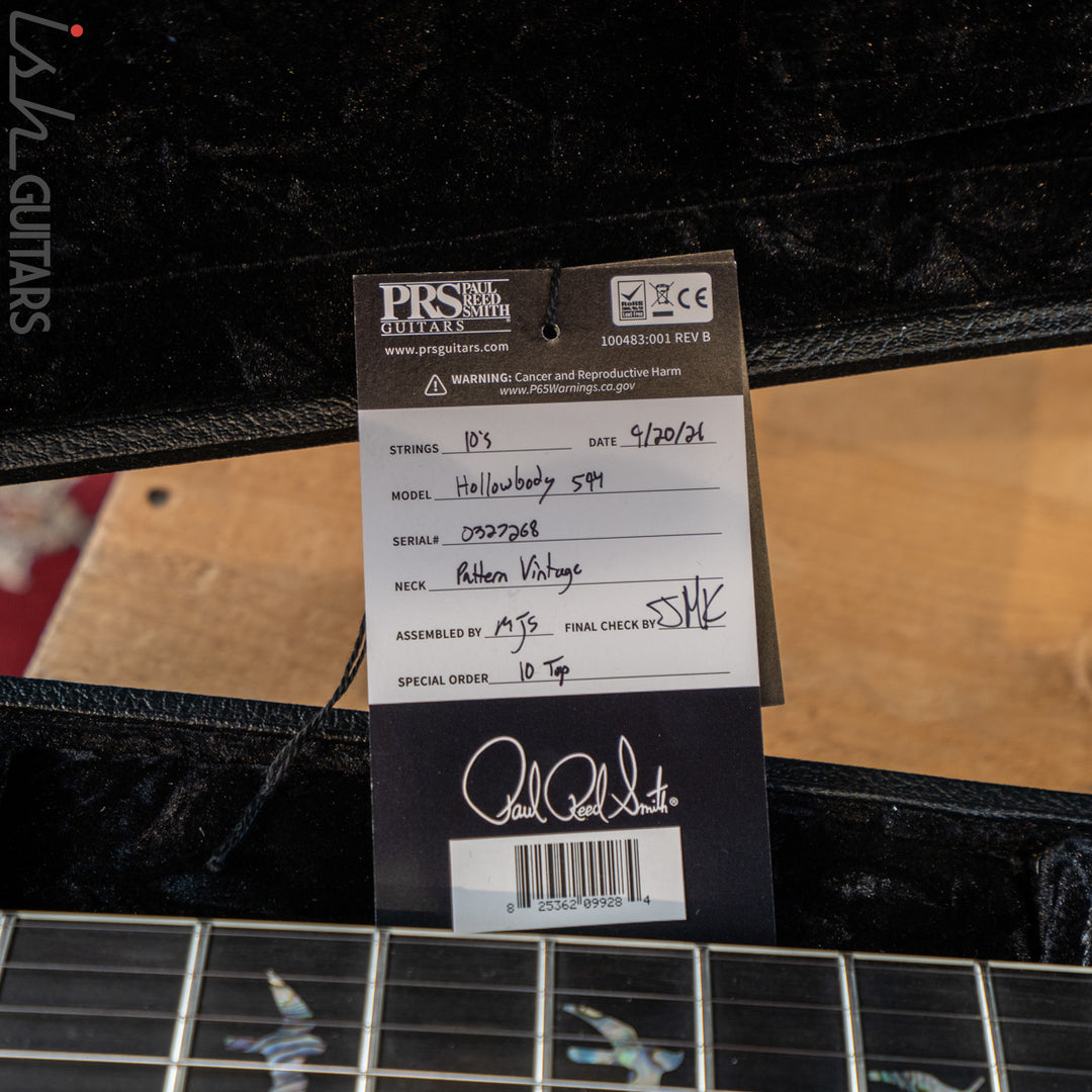 PRS McCarty 594 Hollowbody II Charcoal Burst 10 Top