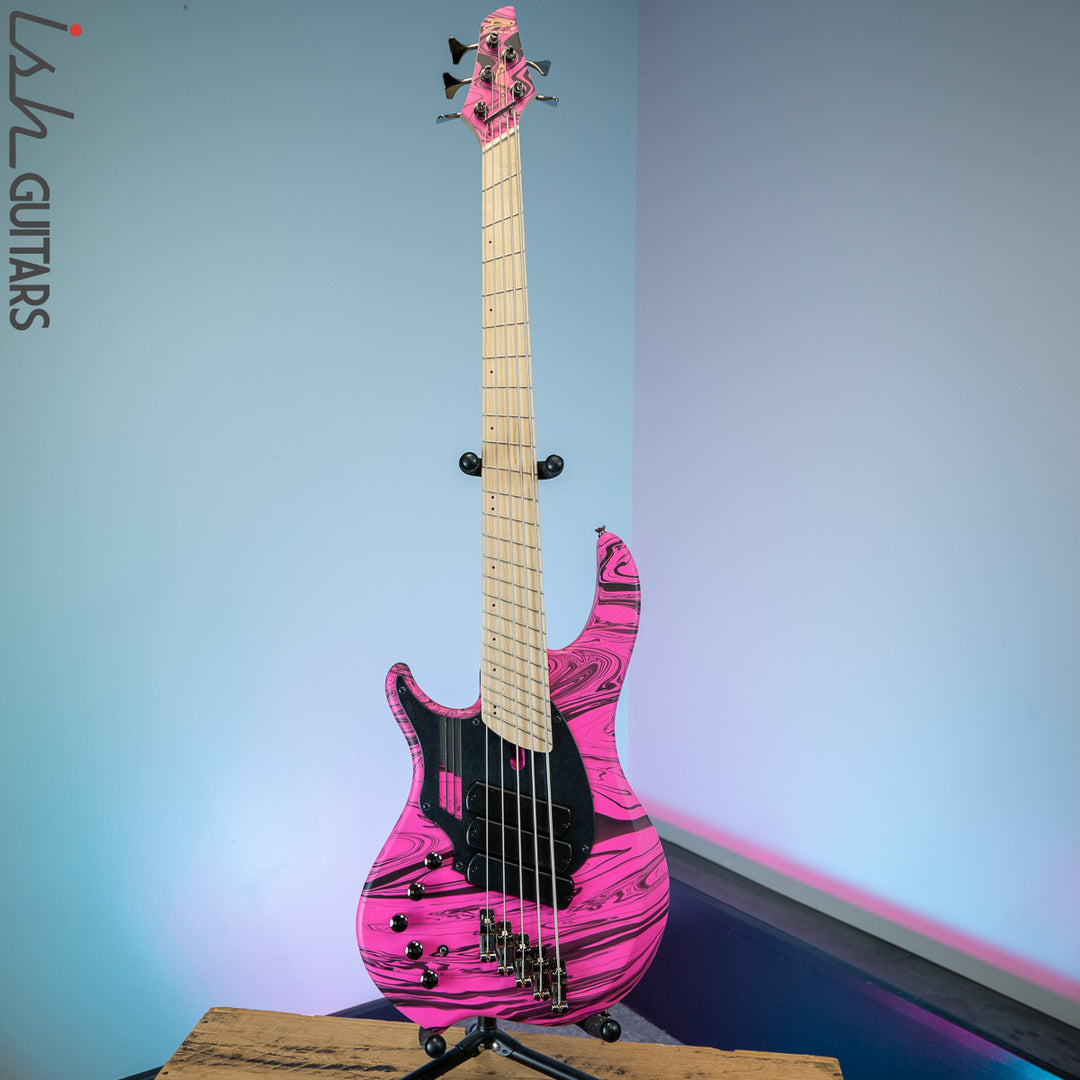Dingwall NG-3 5-String Left-Handed Bass Matte Pink Swirl