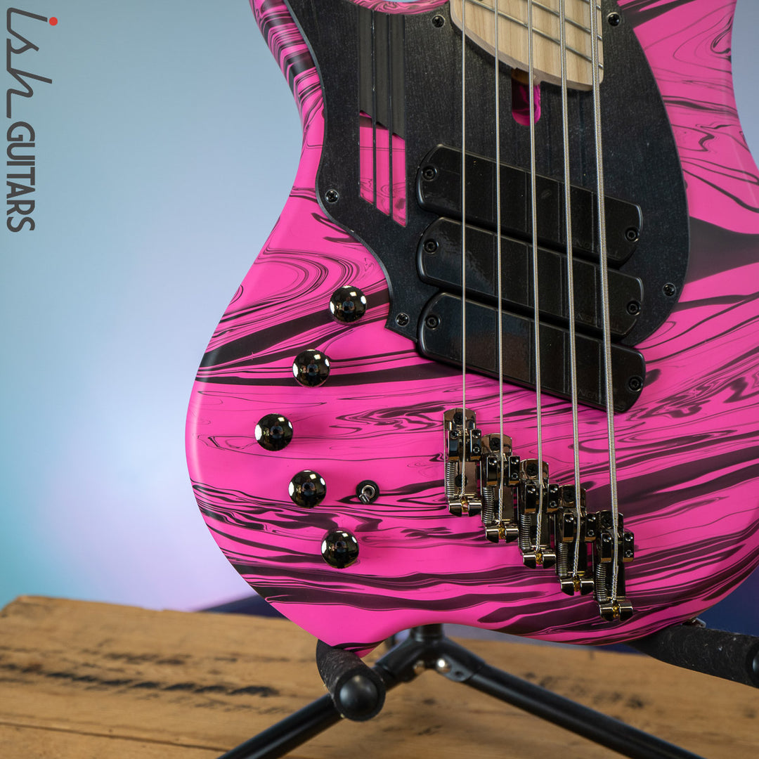 Dingwall NG-3 5-String Left-Handed Bass Matte Pink Swirl
