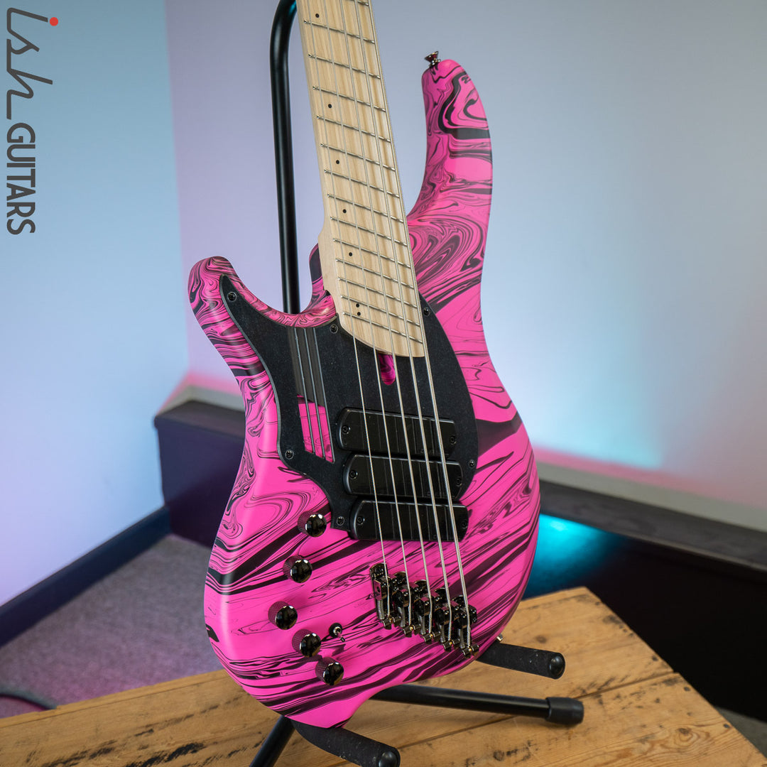Dingwall NG-3 5-String Left-Handed Bass Matte Pink Swirl