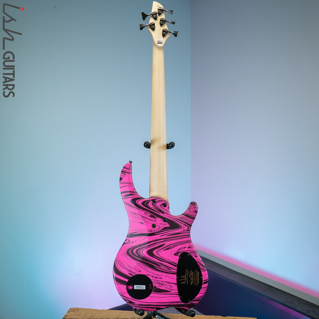 Dingwall NG-3 5-String Left-Handed Bass Matte Pink Swirl